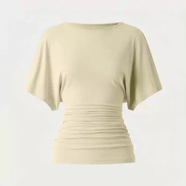 Everyday Ruched Boatneck Batwing Top HER SHAPEWEAR