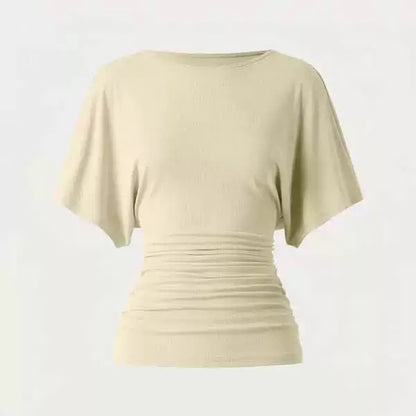 Everyday Ruched Boatneck Batwing Top HER SHAPEWEAR