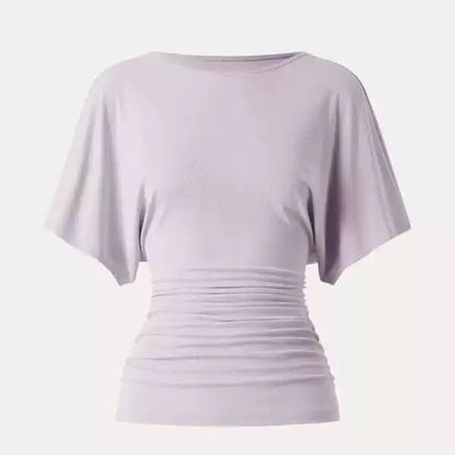 Everyday Ruched Boatneck Batwing Top HER SHAPEWEAR