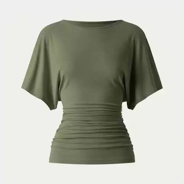 Everyday Ruched Boatneck Batwing Top HER SHAPEWEAR