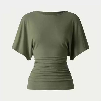Everyday Ruched Boatneck Batwing Top HER SHAPEWEAR