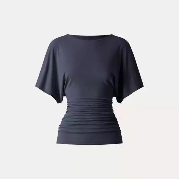 Everyday Ruched Boatneck Batwing Top HER SHAPEWEAR