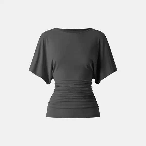 Everyday Ruched Boatneck Batwing Top HER SHAPEWEAR