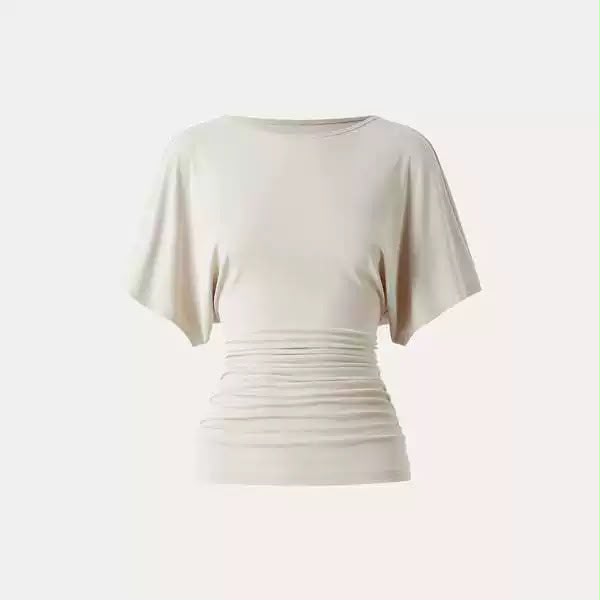 Everyday Ruched Boatneck Batwing Top HER SHAPEWEAR