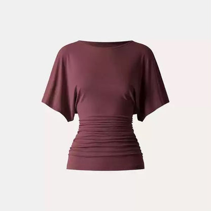 Everyday Ruched Boatneck Batwing Top HER SHAPEWEAR