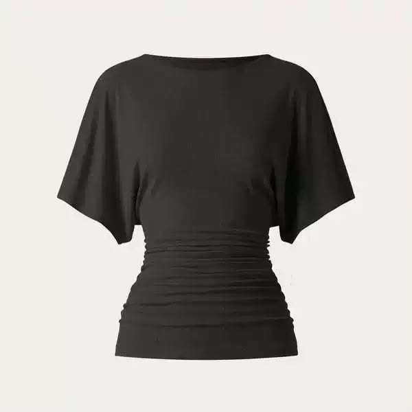 Everyday Ruched Boatneck Batwing Top HER SHAPEWEAR