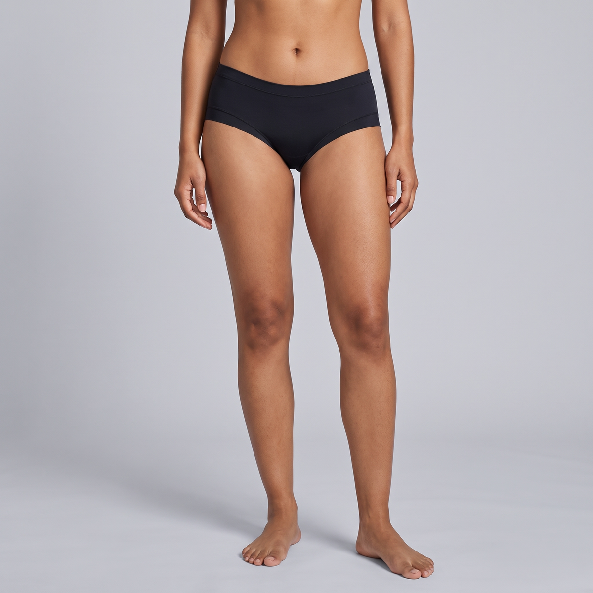Everyday Seamless Hipster Panty in Black worn by model