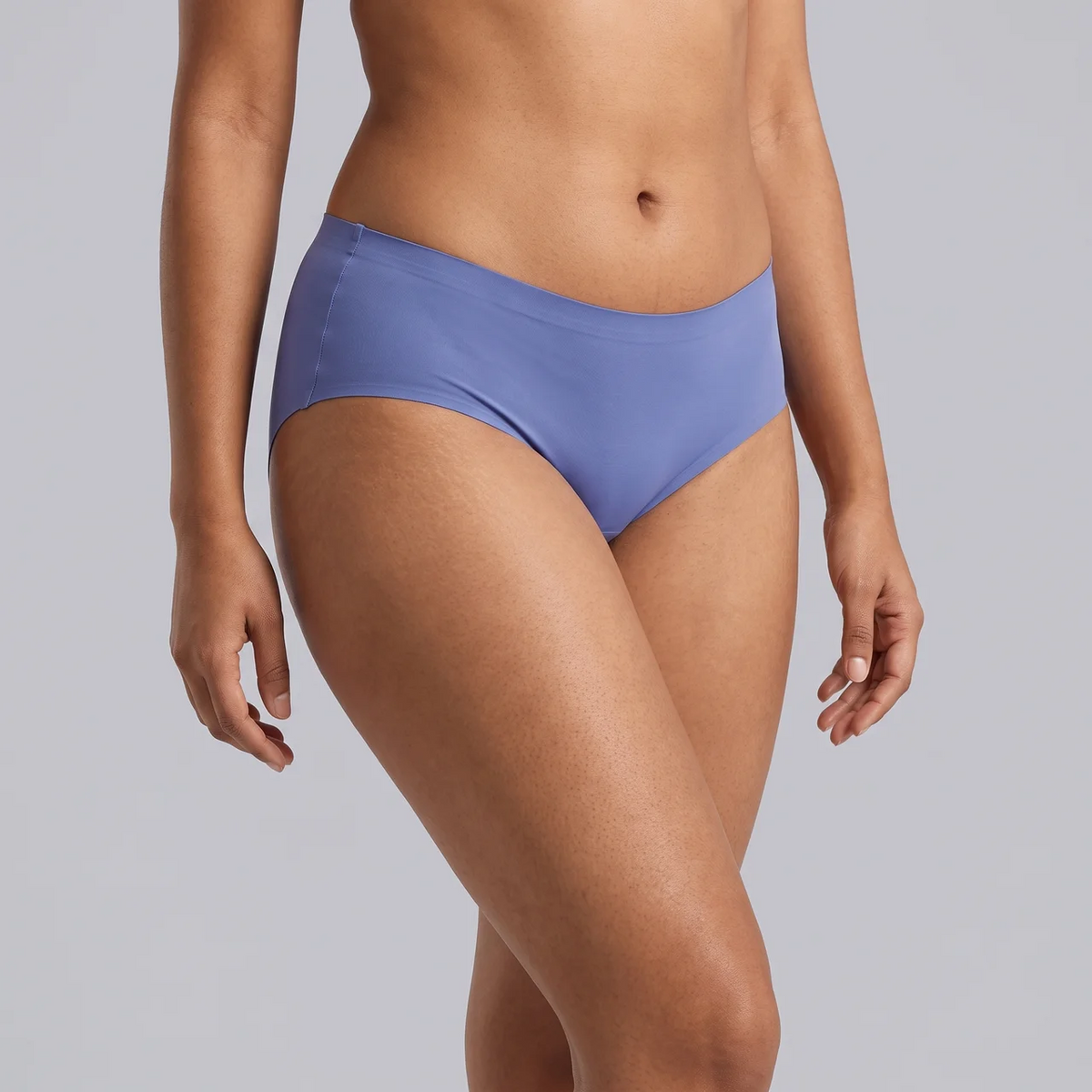 Everyday Seamless Hipster Panty in Periwinkle Blue worn by model