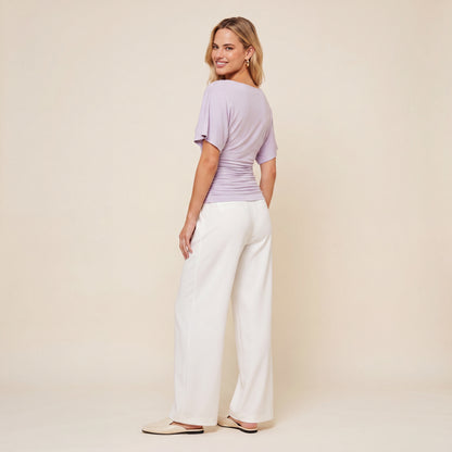 Everyday Ruched Boatneck Batwing Top HER SHAPEWEAR