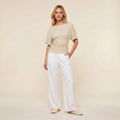 Everyday Ruched Boatneck Batwing Top