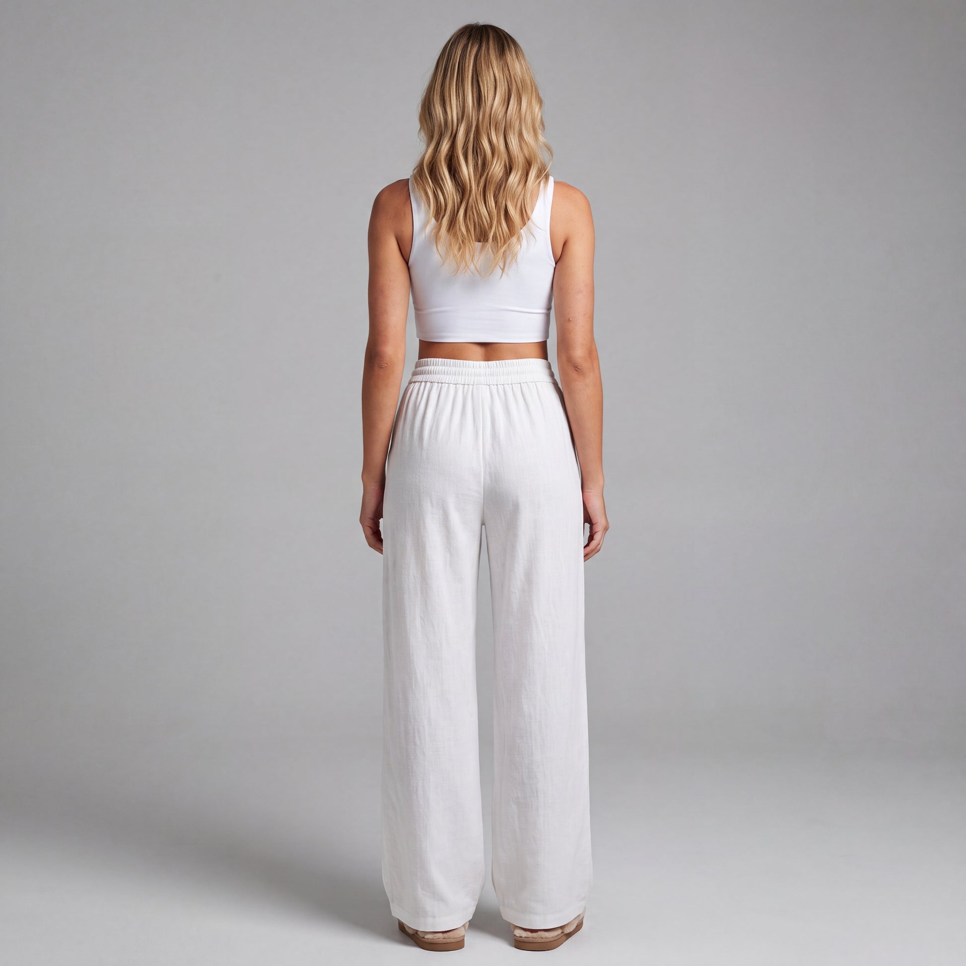 LinenBreeze Wide-Leg Drawstring Pants HER SHAPEWEAR