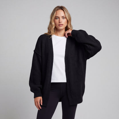 Oversized Lantern Sleeve Open Front Cardigan HER SHAPEWEAR