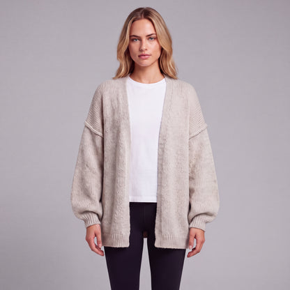 Oversized Lantern Sleeve Open Front Cardigan HER SHAPEWEAR