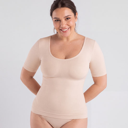 Short Sleeve Shapewear T-Shirt Pure Body Shaper